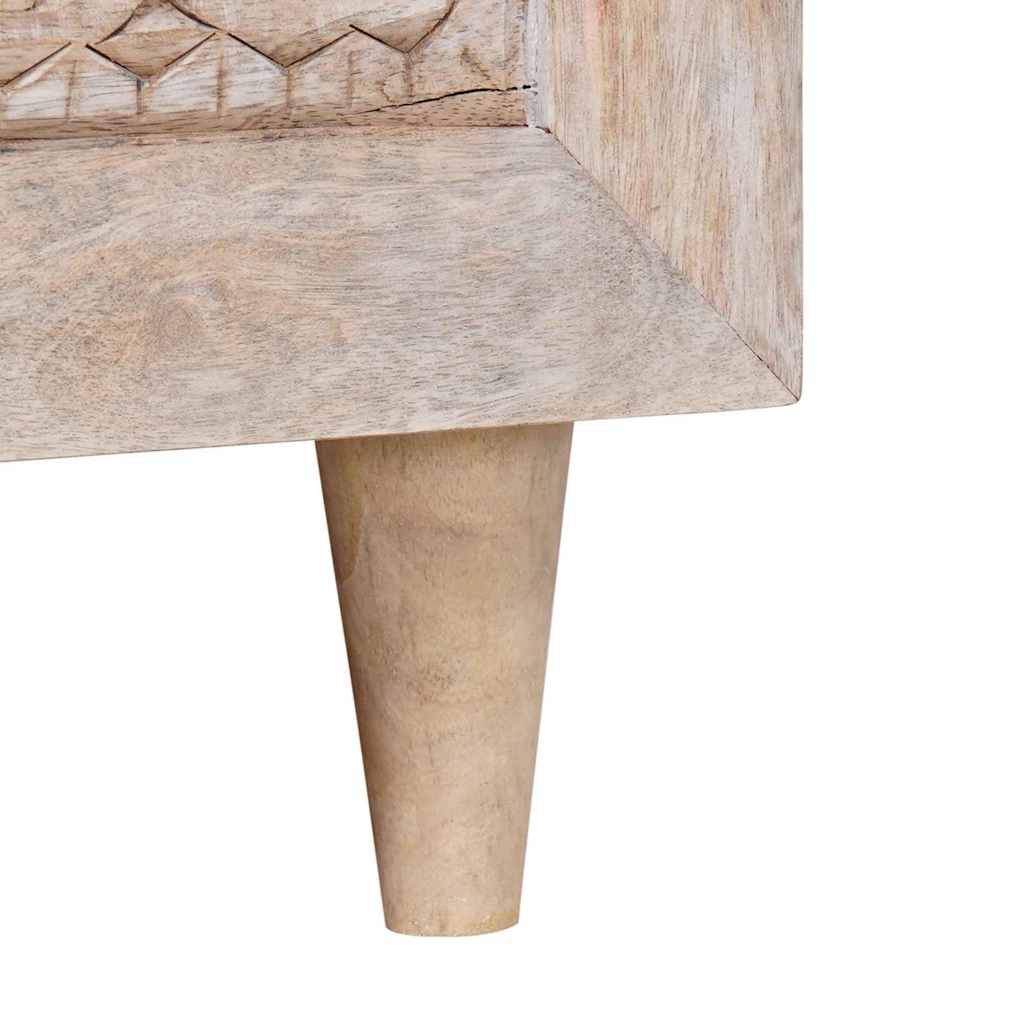 vidaXL Stolik kawowy Biały wybielany 80 x 54 x 40 cm Drewno z mango