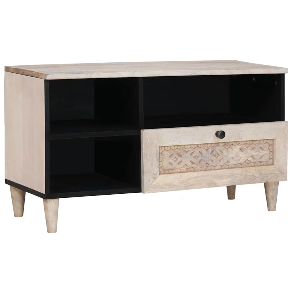 vidaXL Szafka pod telewizor z szufladą Biały wybielany 80 x 33 x 46 cm