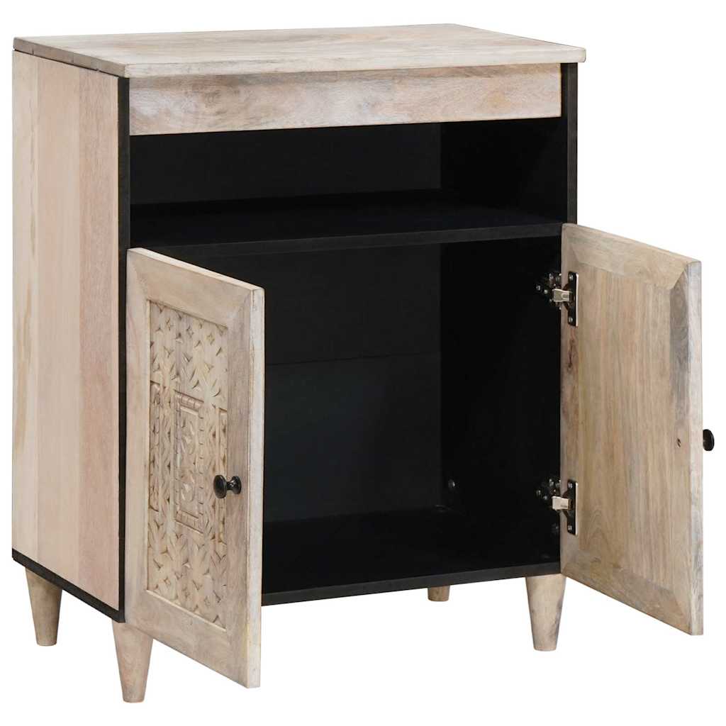 vidaXL Bufet Biały wybielany 60 x 33 x 75 cm Drewno z mango