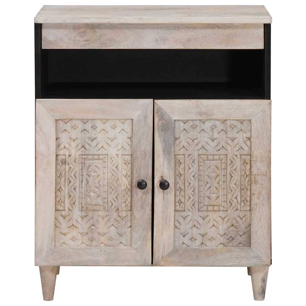 vidaXL Bufet Biały wybielany 60 x 33 x 75 cm Drewno z mango