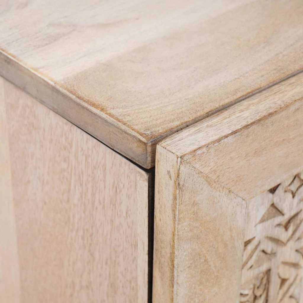 vidaXL Bufet Biały wybielany 60 x 33 x 75 cm Drewno z mango