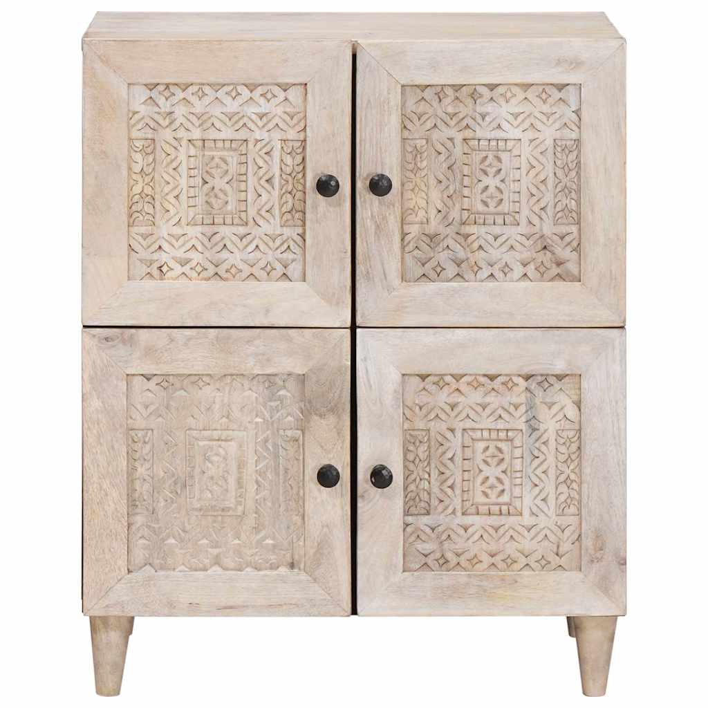 vidaXL Bufet Biały wybielany 60 x 33 x 75 cm Drewno z mango