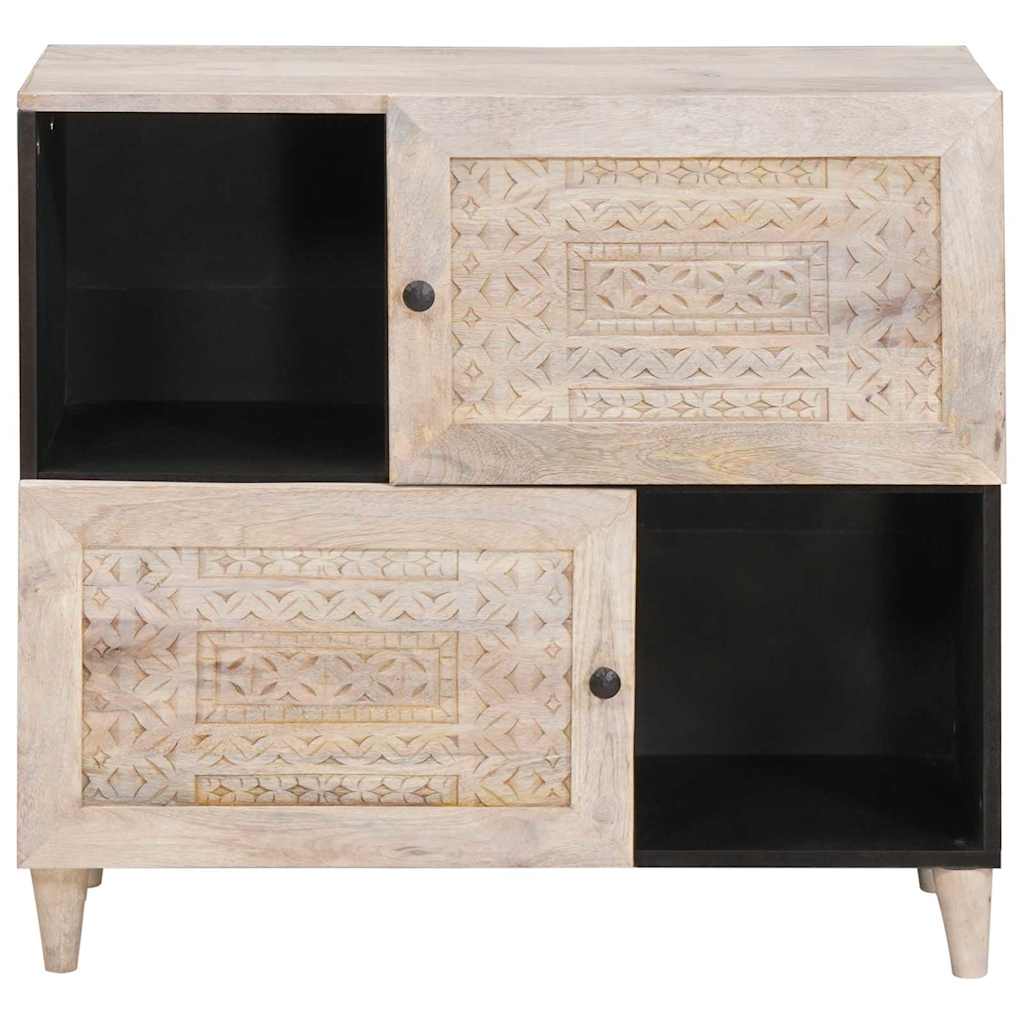 vidaXL Bufet Biały wybielany 80 x 33 x 75 cm Drewno z mango