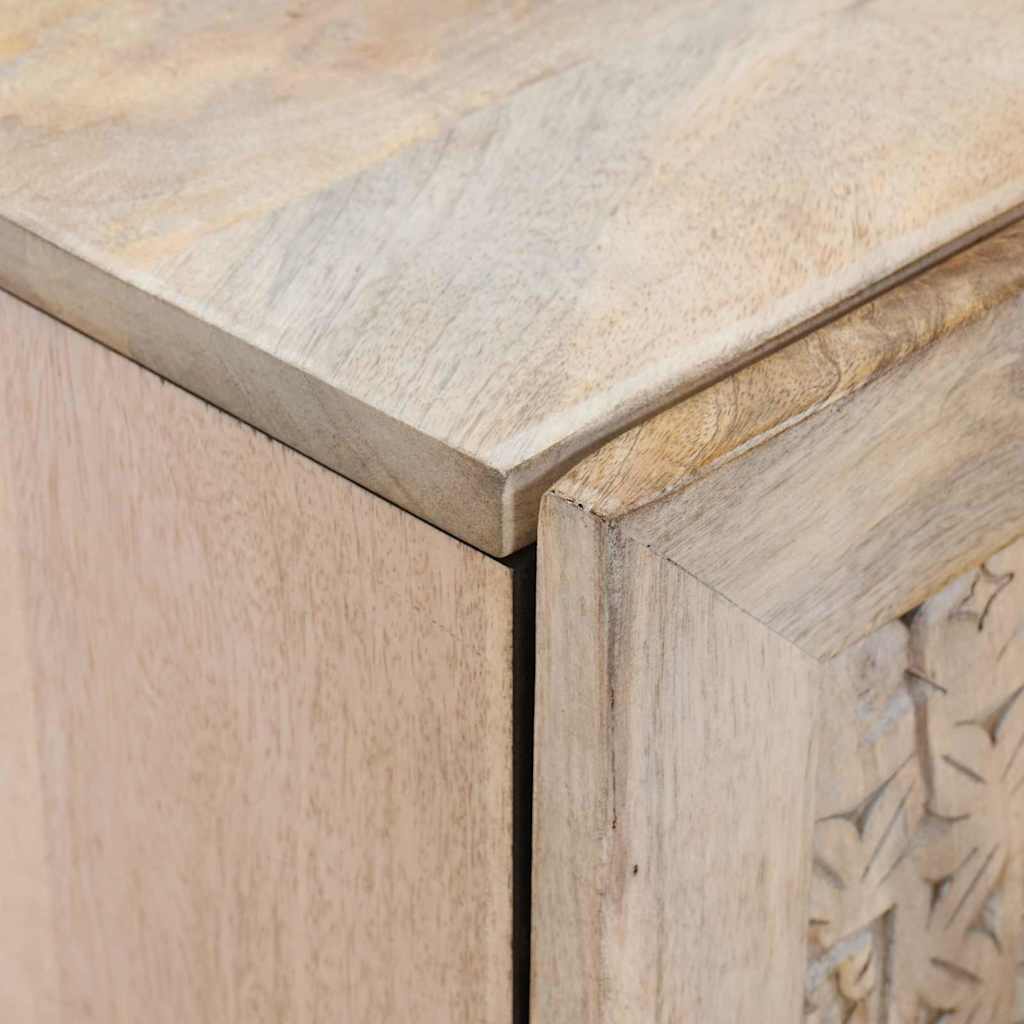 vidaXL Bufet Biały wybielany 90 x 33 x 75 cm Drewno z mango