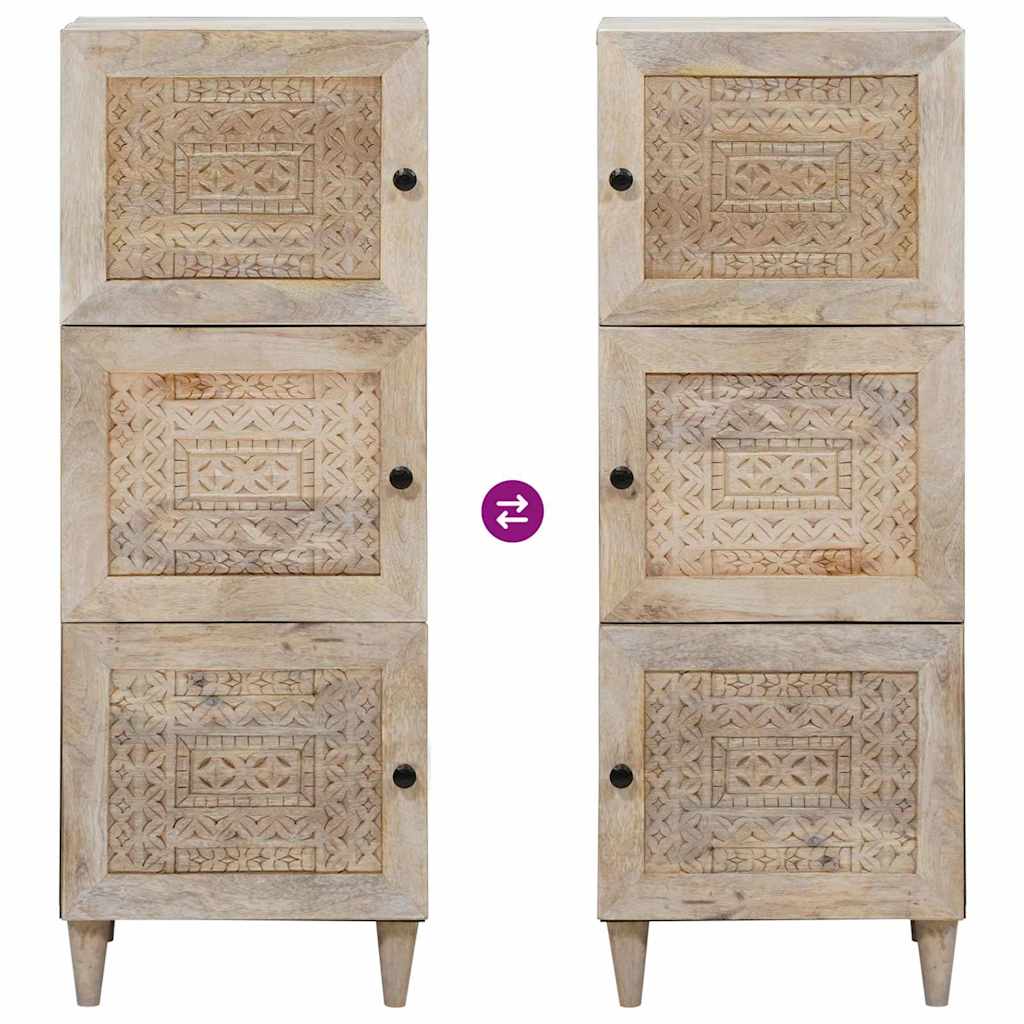 vidaXL Highboard Biały 40 x 33 x 110 cm lite drewno mango