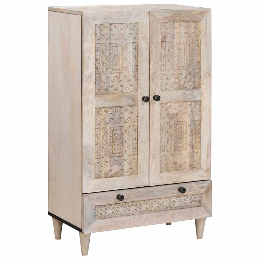 vidaXL Highboard Biały 60 x 33 x 100 cm lite drewno mango