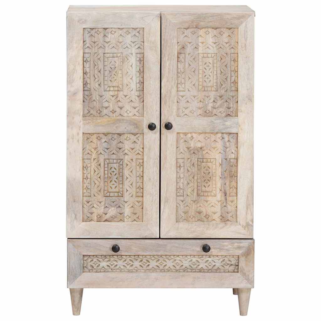 vidaXL Highboard Biały 60 x 33 x 100 cm lite drewno mango