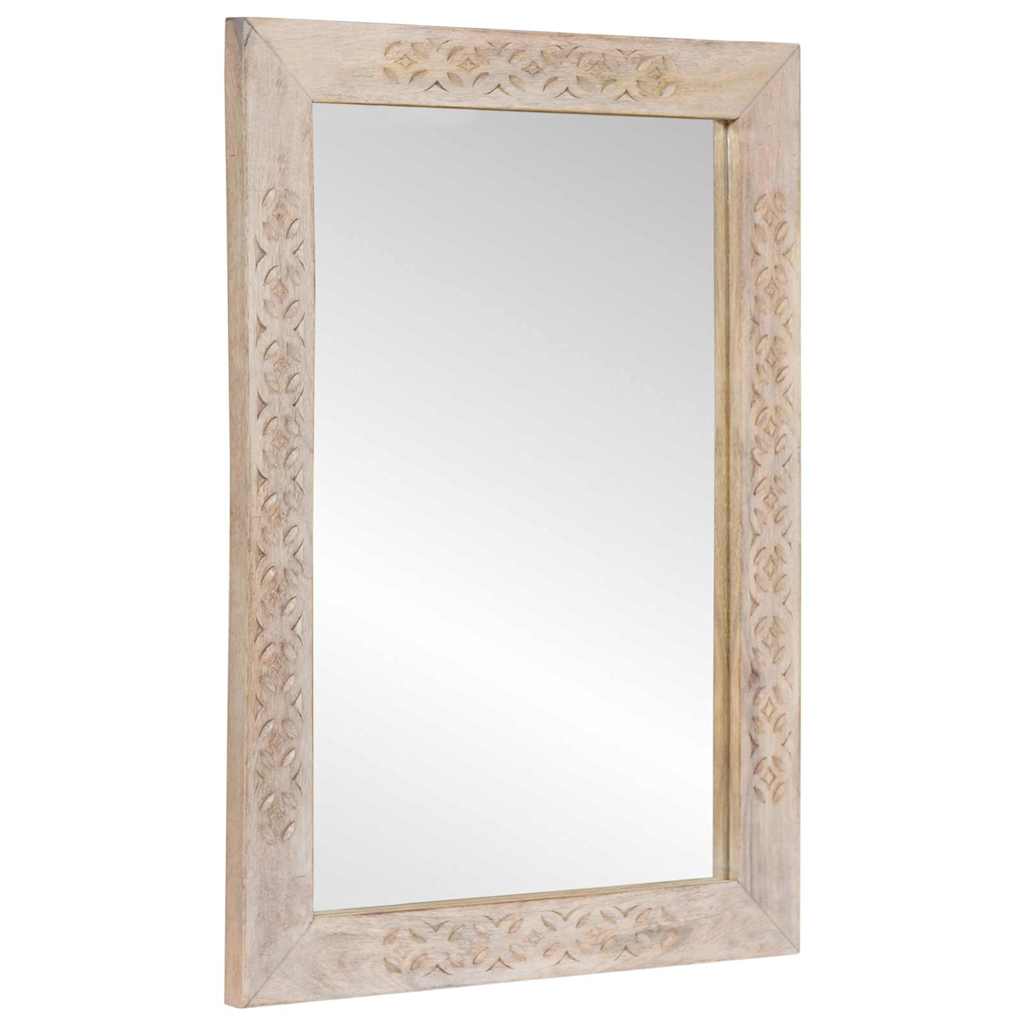 vidaXL lustro ścienne Prostokątny Biały wybielany 70 x 50 cm