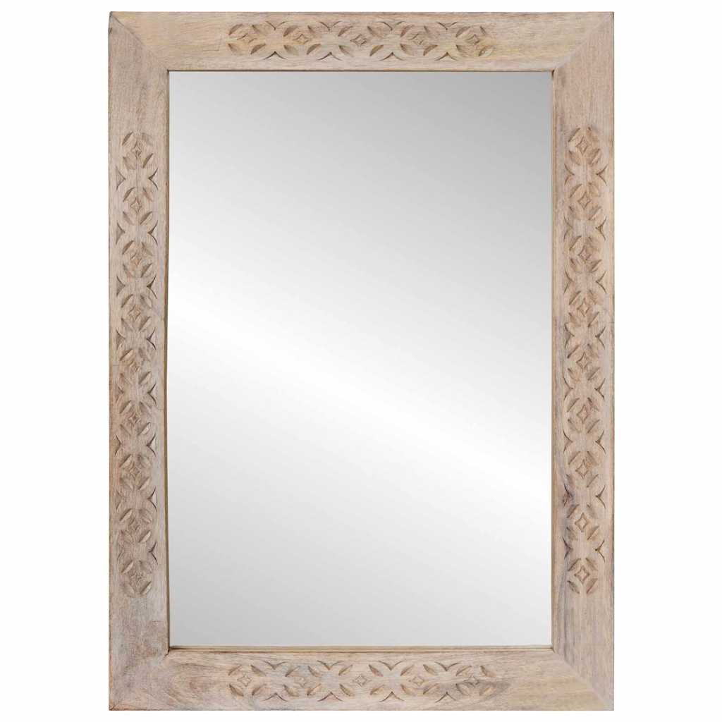 vidaXL lustro ścienne Prostokątny Biały wybielany 70 x 50 cm