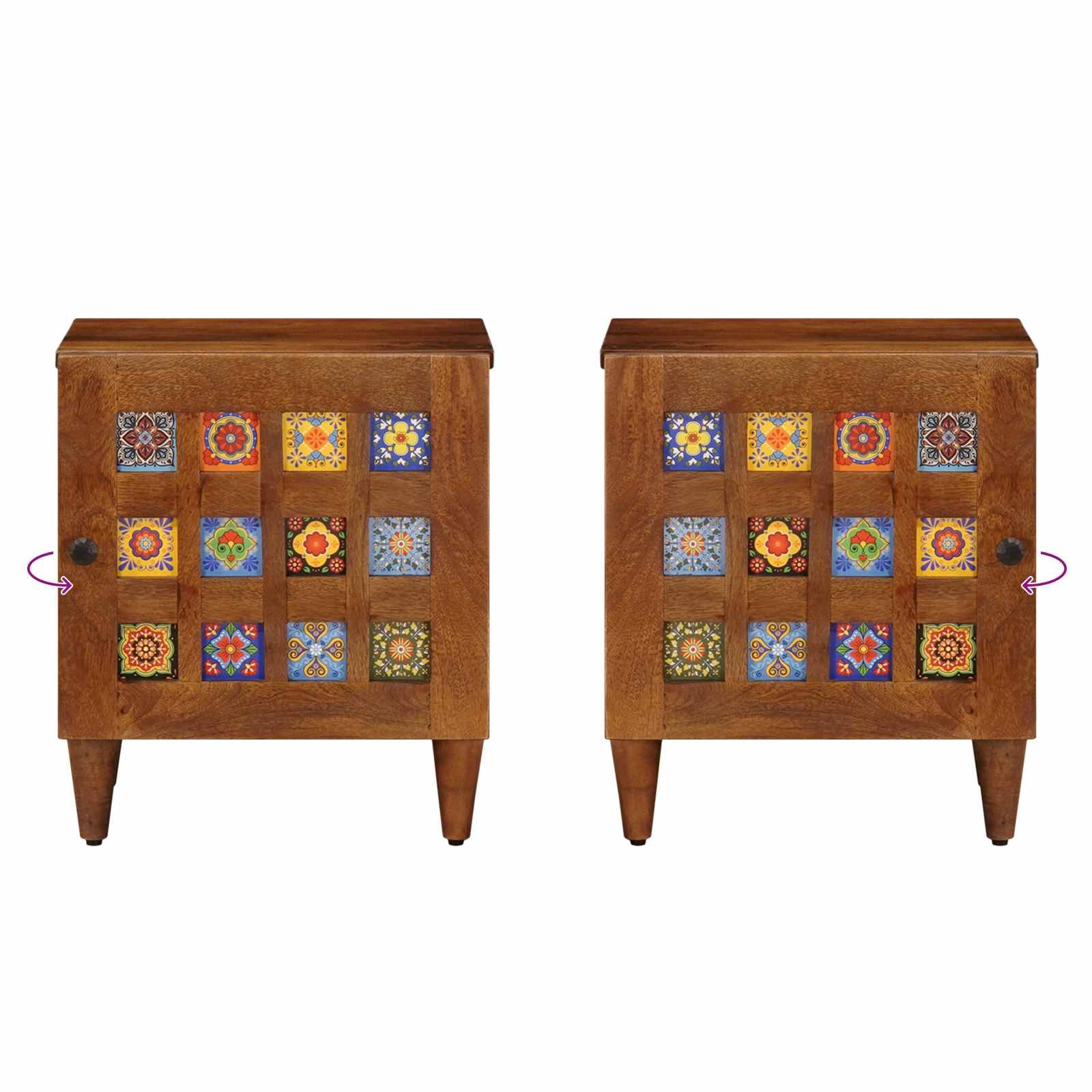 vidaXL Szafka Nocna Brązowy 40 x 33 x 46 cm Drewno z mango