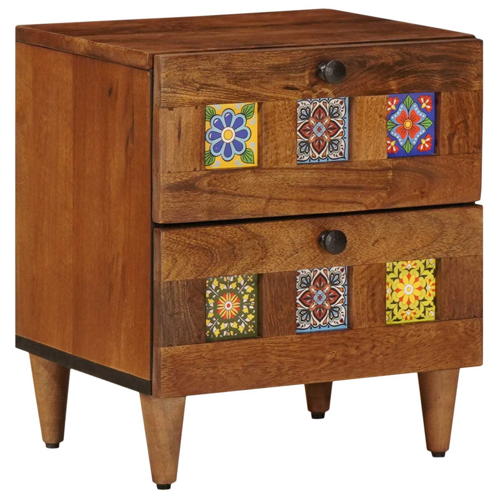 vidaXL Szafka Nocna z szufladą Brązowy 40 x 33 x 46 cm Drewno z mango