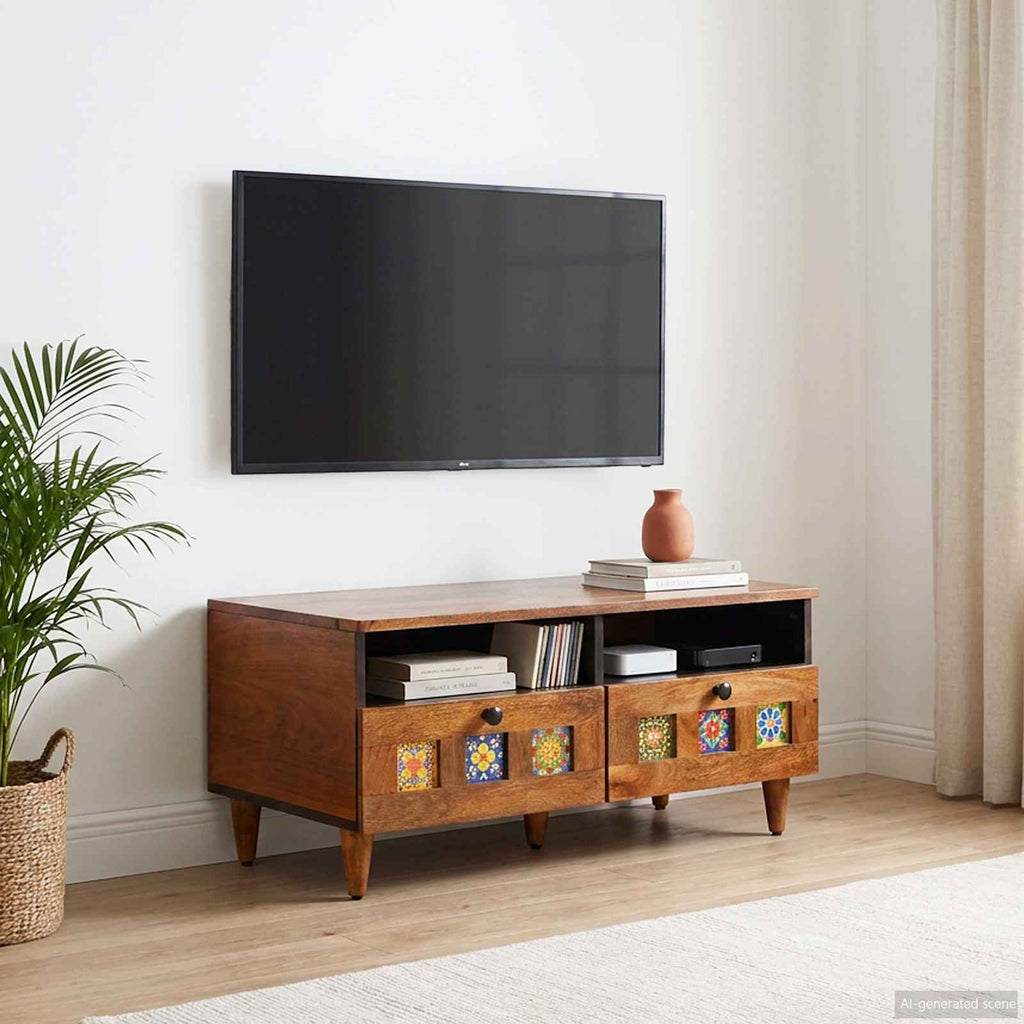 vidaXL Szafka pod telewizor z szufladą orzech włoski 70 x 33 x 46 cm