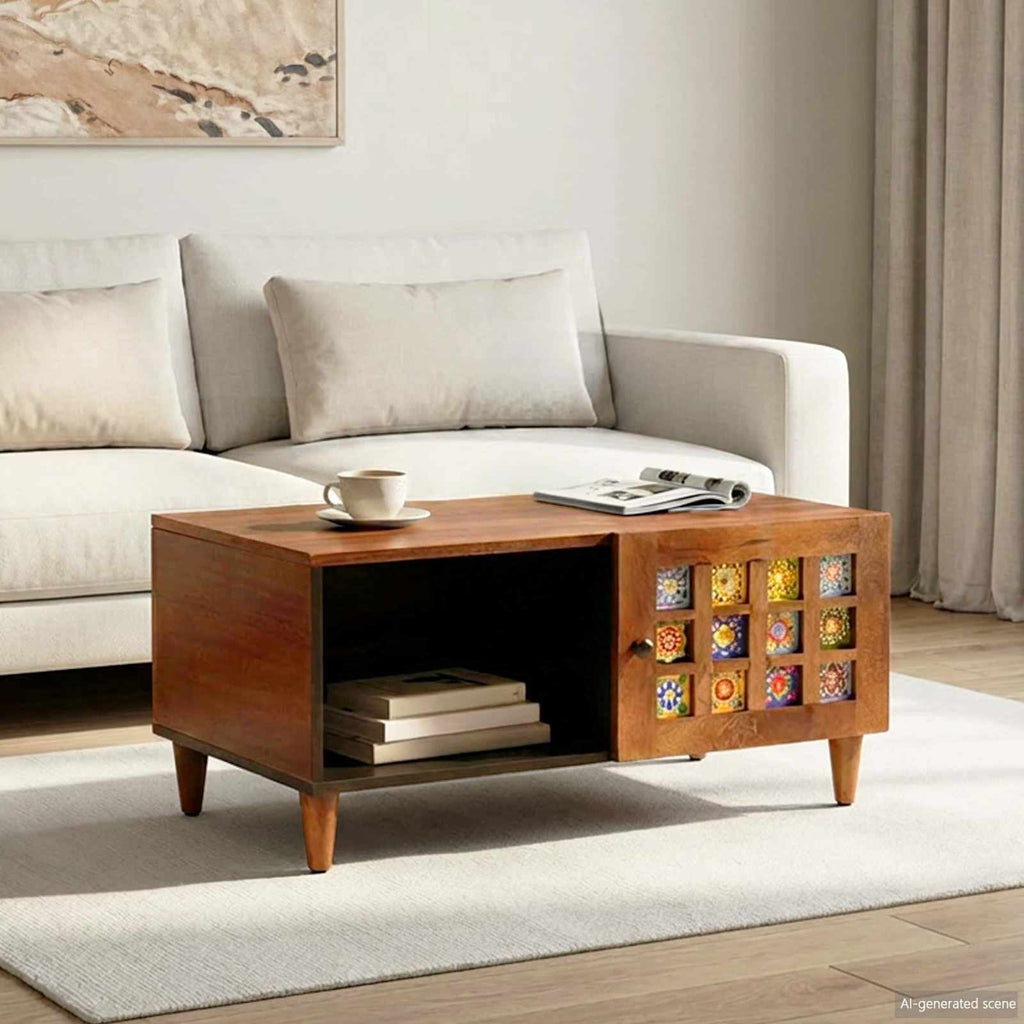 vidaXL Stolik kawowy Brązowy 80 x 50 x 40 cm Drewno z mango