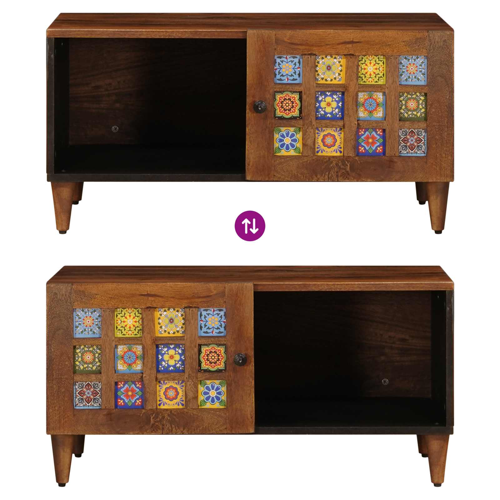 vidaXL Stolik kawowy Brązowy 80 x 50 x 40 cm Drewno z mango