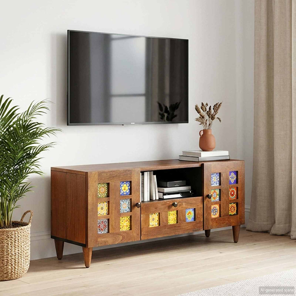 vidaXL Szafka pod telewizor z szufladą orzech włoski 105 x 33 x 46 cm