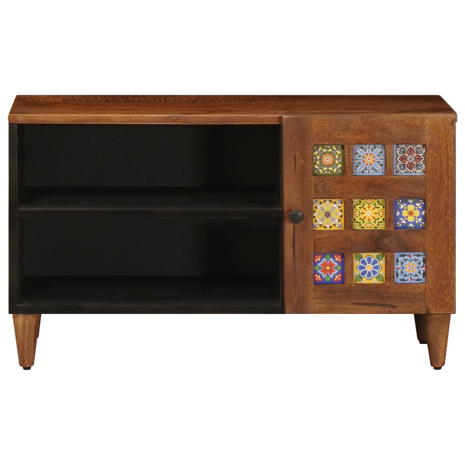 vidaXL Szafka pod telewizor z drzwiami orzech włoski 80 x 33 x 46 cm