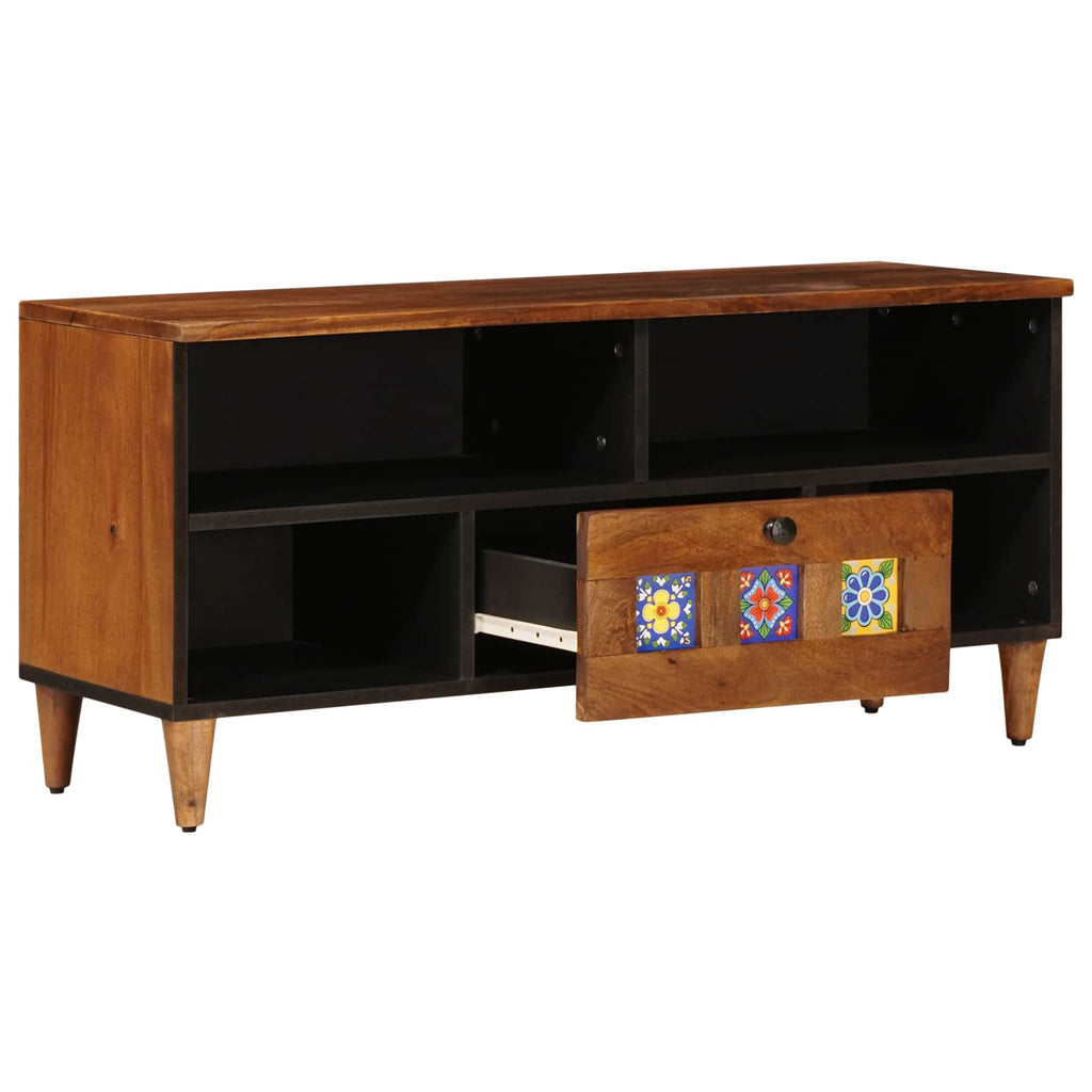 vidaXL Szafka pod telewizor z szufladą orzech włoski 100 x 33 x 46 cm