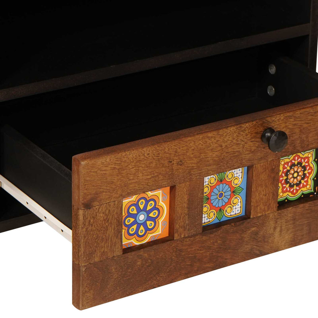 vidaXL Szafka pod telewizor z szufladą orzech włoski 80 x 33 x 46 cm