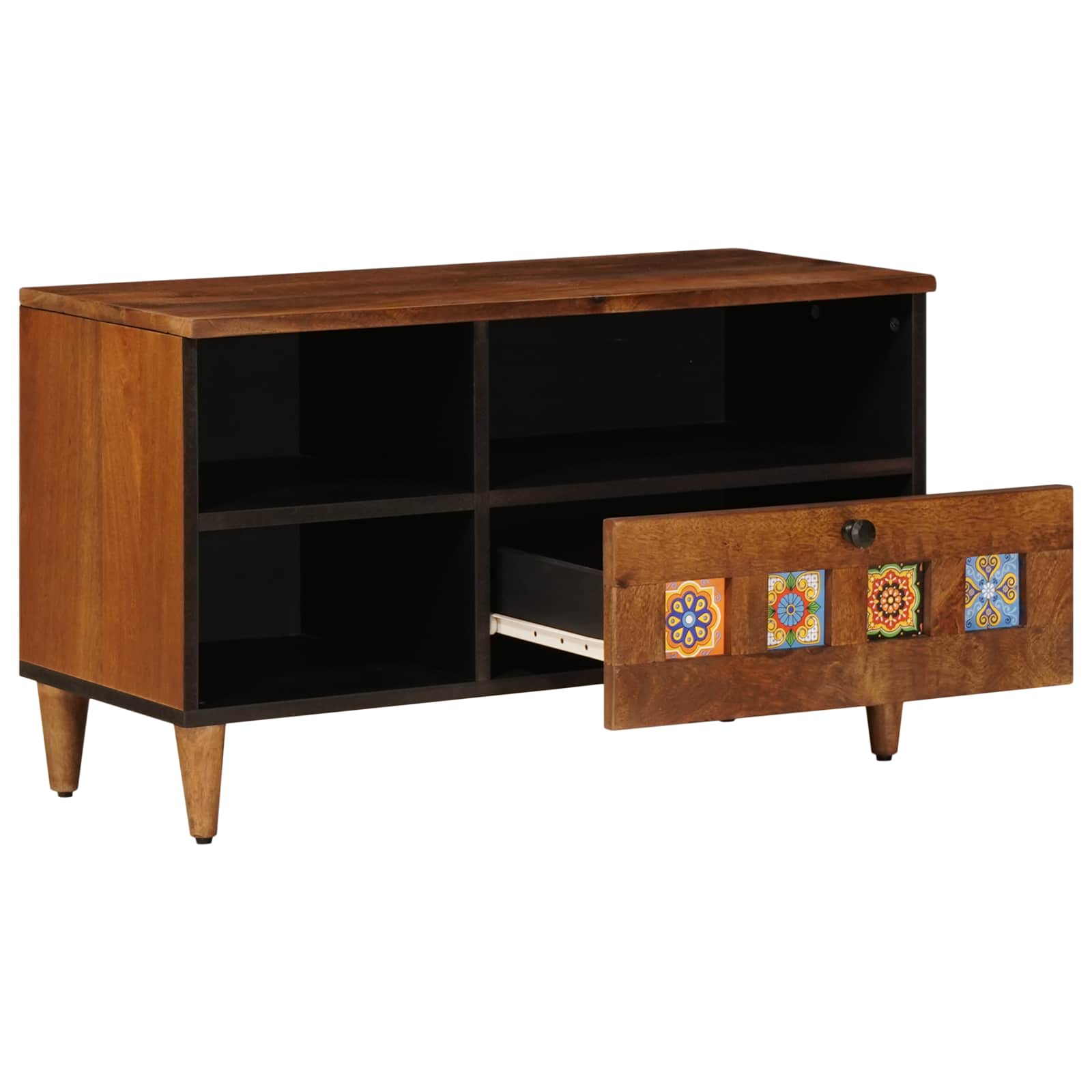 vidaXL Szafka pod telewizor z szufladą orzech włoski 80 x 33 x 46 cm