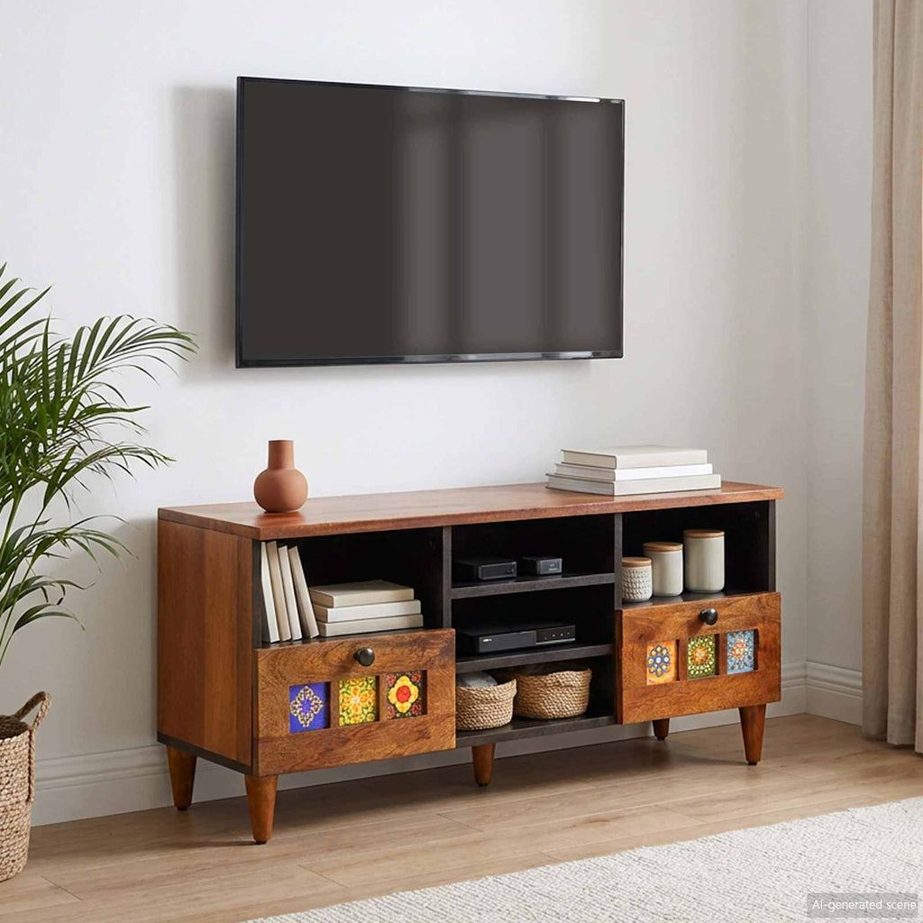vidaXL Szafka pod telewizor z szufladą orzech włoski 100 x 33 x 46 cm