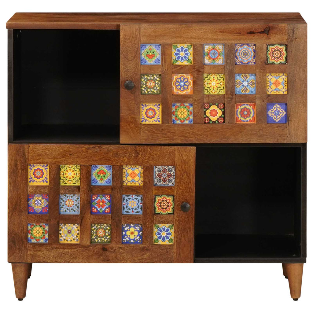 vidaXL Bufet z drzwiami orzech włoski 80 x 33 x 75 cm Drewno z mango