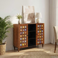 vidaXL Bufet z półką orzech włoski 90 x 33,5 x 75 cm Drewno z mango