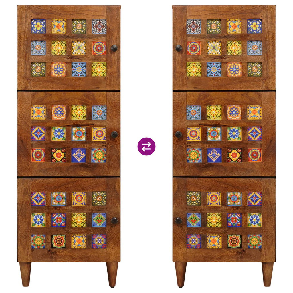 vidaXL Highboard orzech włoski 40 x 33 x 110 cm Drewno z mango