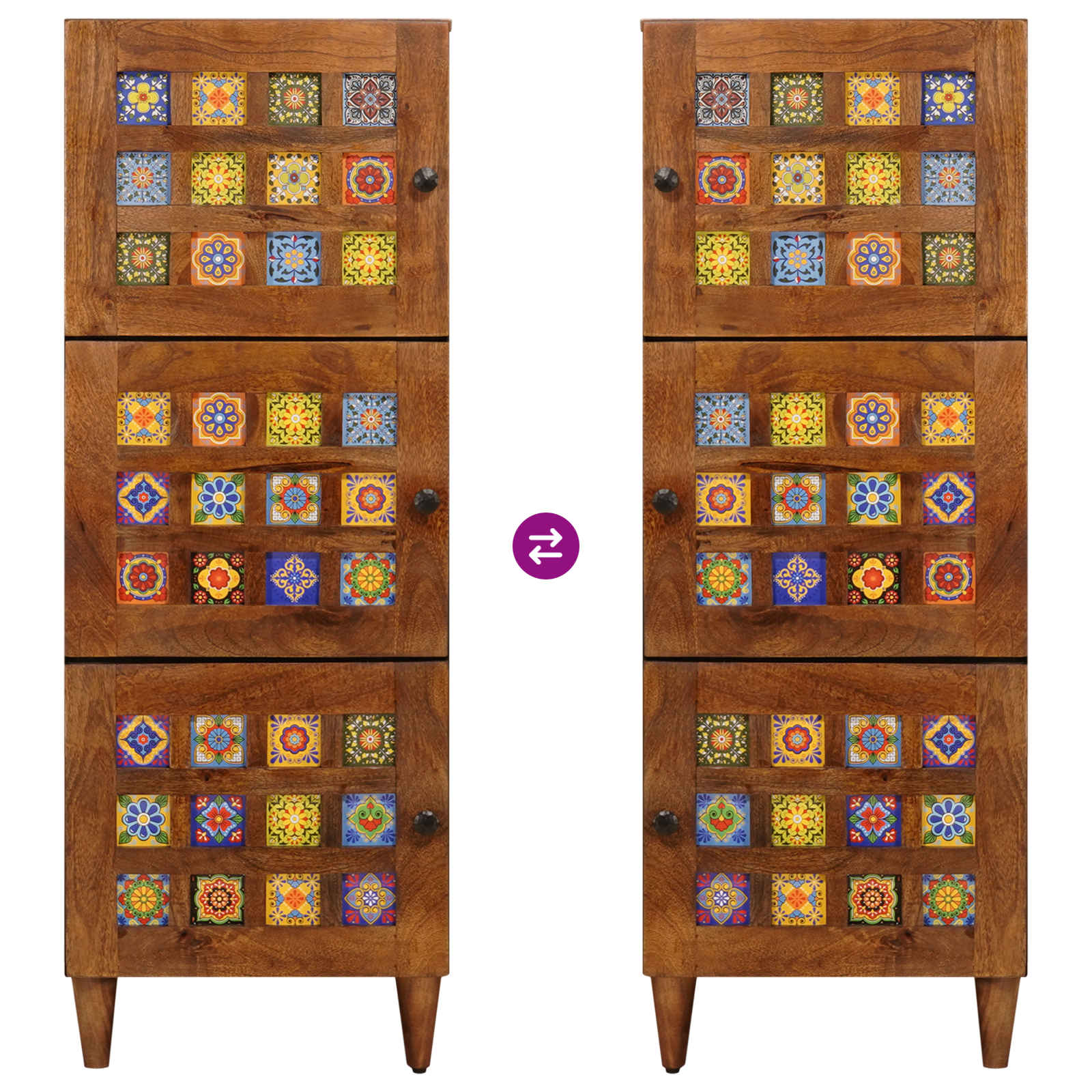 vidaXL Highboard orzech włoski 40 x 33 x 110 cm Drewno z mango