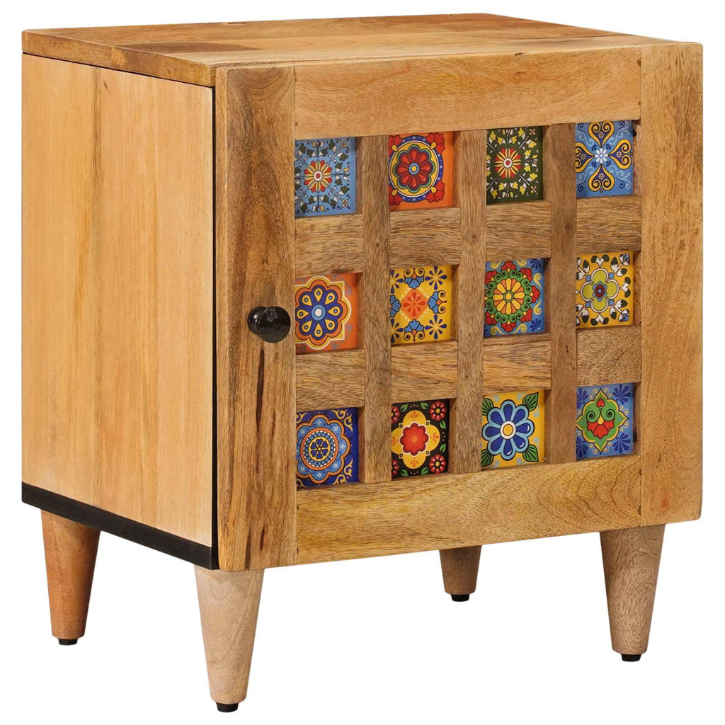 vidaXL Szafka Nocna Naturalny 40 x 33,5 x 46 cm Drewno z mango