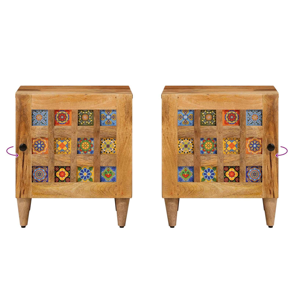 vidaXL Szafka Nocna Naturalny 40 x 33,5 x 46 cm Drewno z mango