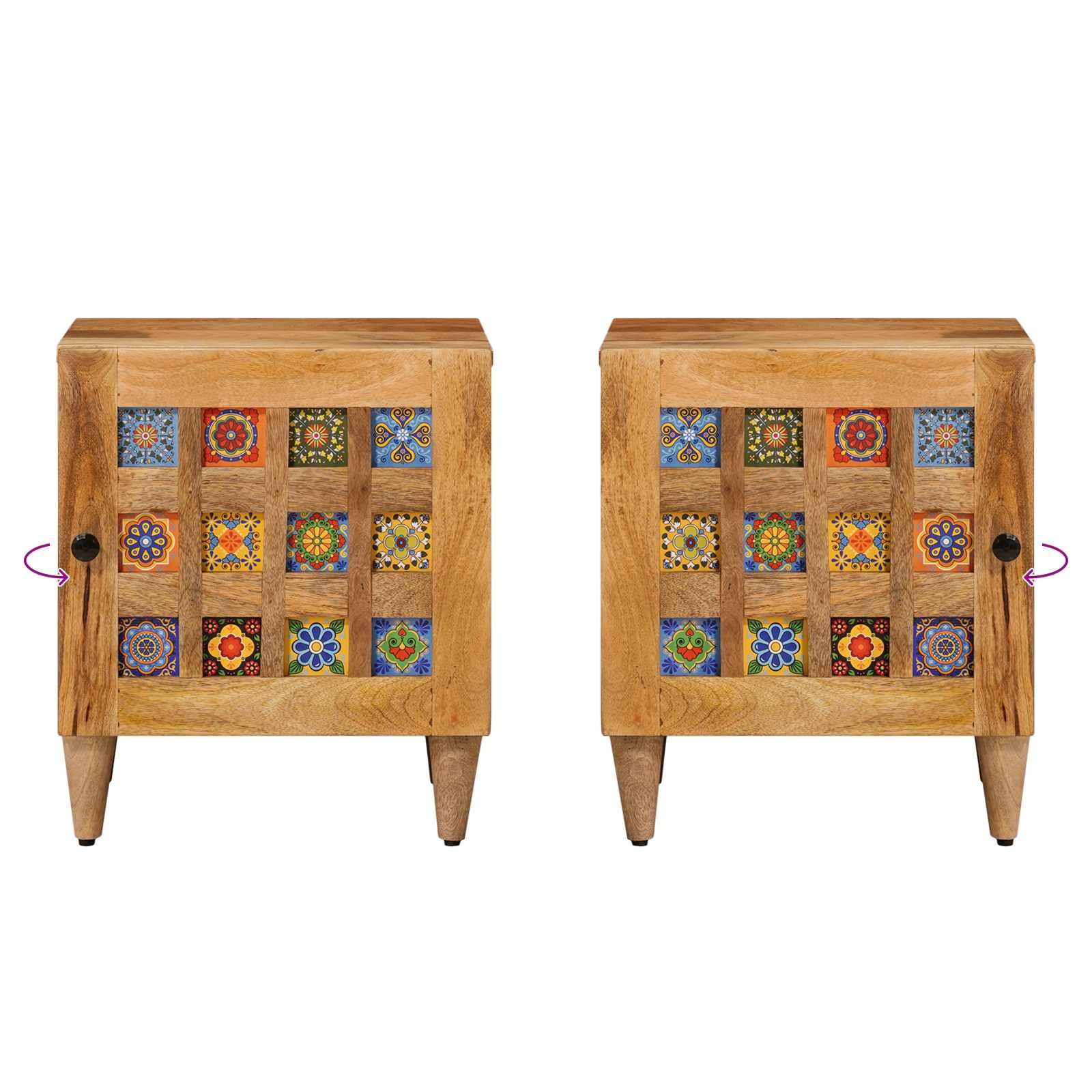 vidaXL Szafka Nocna Naturalny 40 x 33,5 x 46 cm Drewno z mango