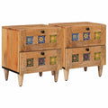vidaXL Szafka Nocna 2 pcs Naturalny 40 x 33 x 46 cm Drewno z mango