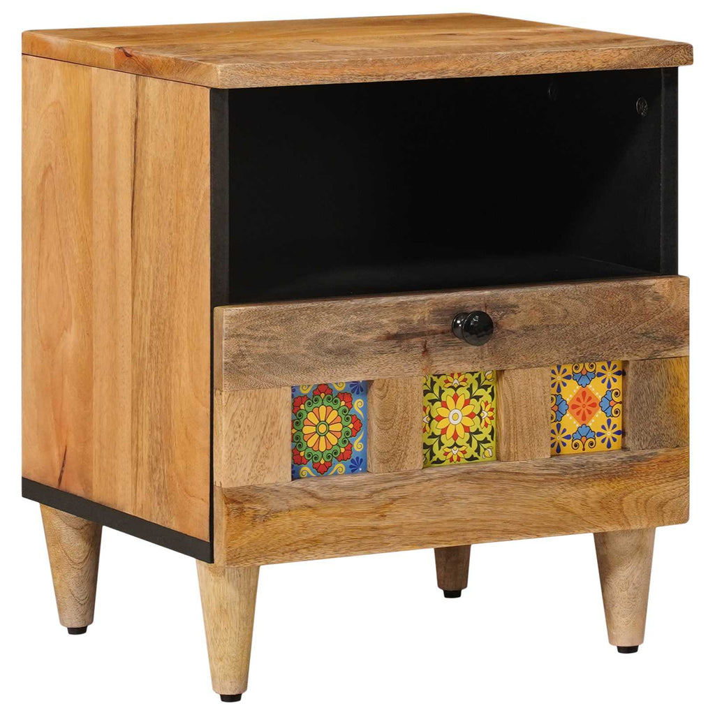 vidaXL Szafka Nocna Naturalny 40 x 33 x 46 cm Drewno z mango