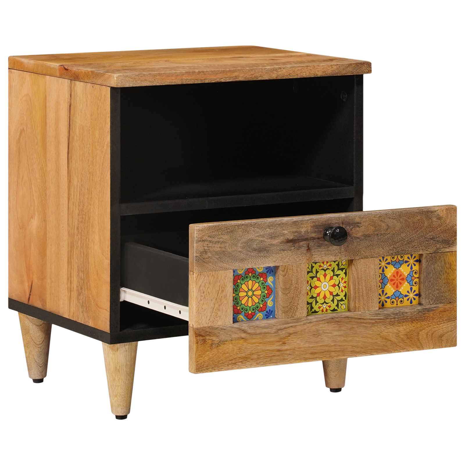 vidaXL Szafka Nocna 2 pcs Naturalny 40 x 33 x 46 cm Drewno z mango