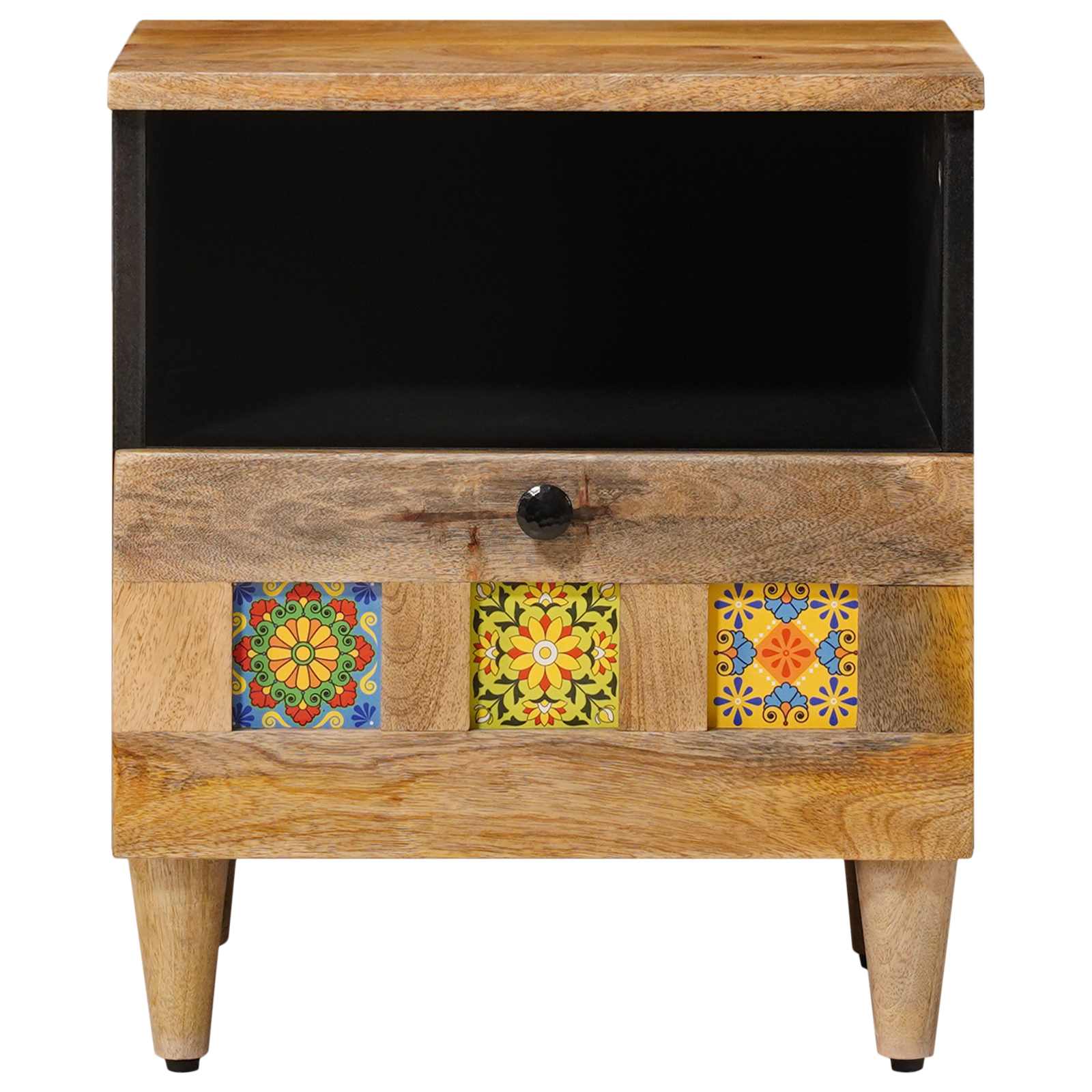 vidaXL Szafka Nocna 2 pcs Naturalny 40 x 33 x 46 cm Drewno z mango