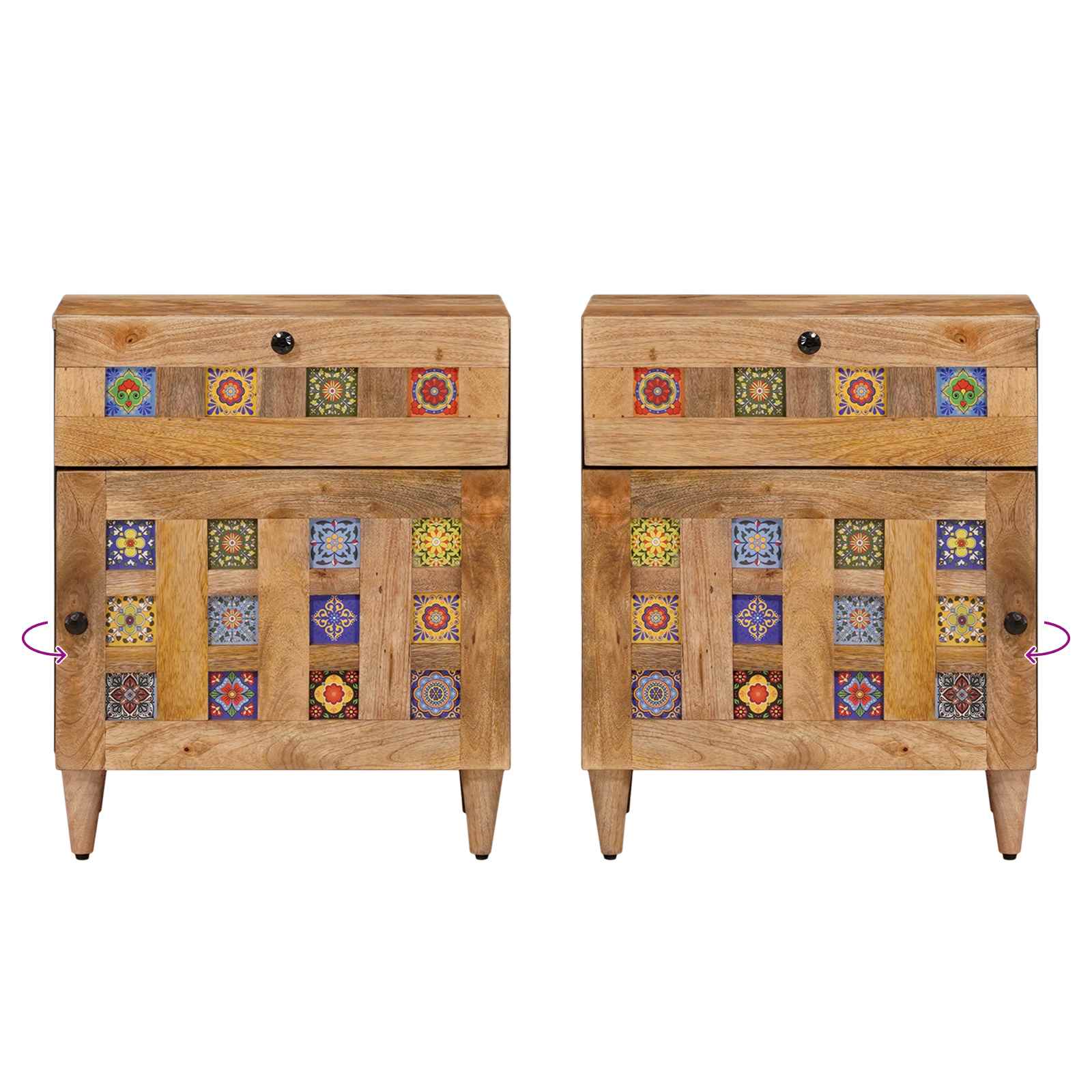 vidaXL Szafka Nocna Naturalny 50 x 33 x 60 cm Drewno z mango