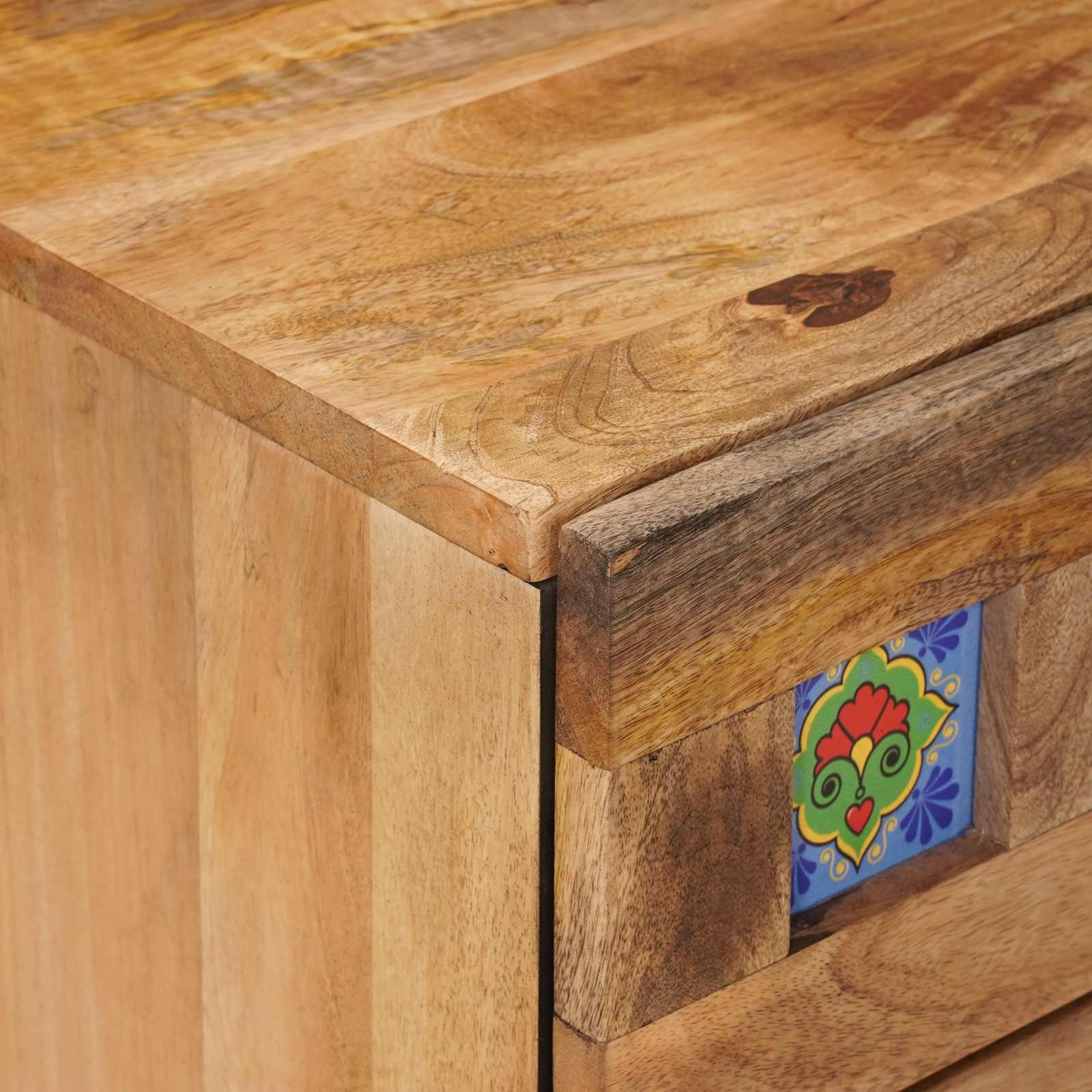 vidaXL Szafka Nocna Naturalny 50 x 33 x 62 cm Drewno z mango