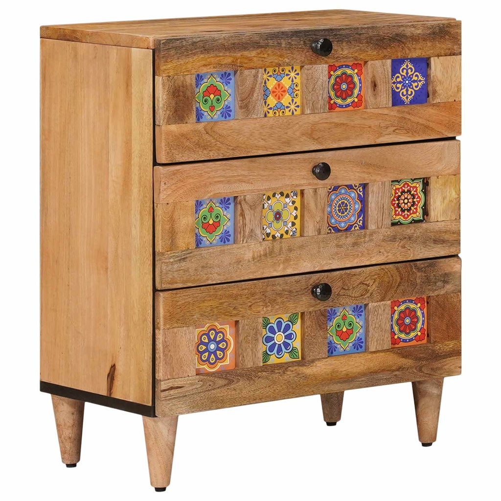 vidaXL Szafka Nocna Naturalny 50 x 33 x 62 cm Drewno z mango