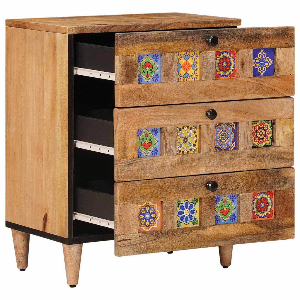 vidaXL Szafka Nocna Naturalny 50 x 33 x 62 cm Drewno z mango