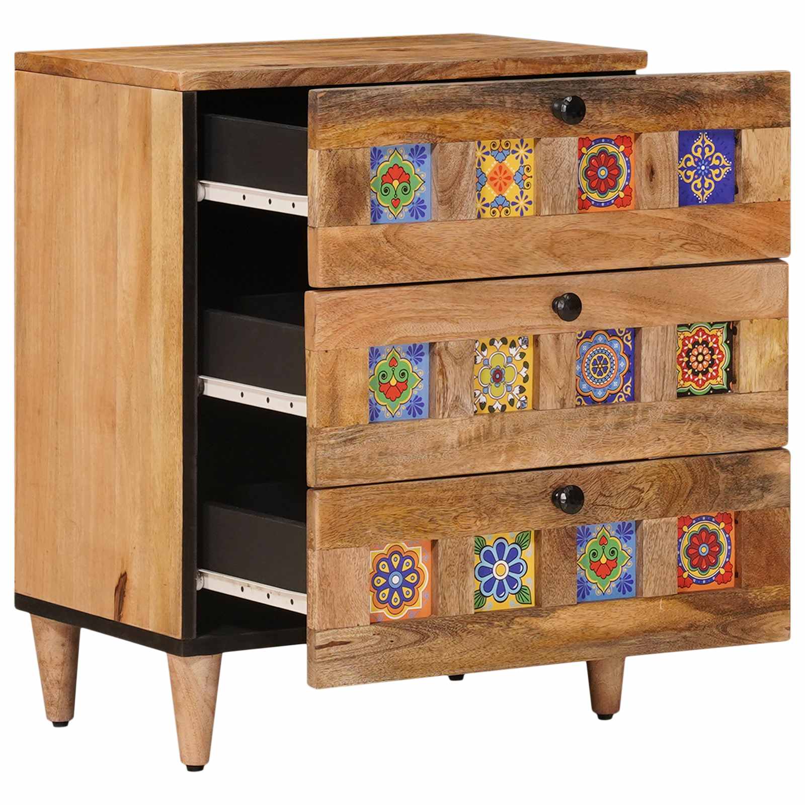 vidaXL Szafka Nocna Naturalny 50 x 33 x 62 cm Drewno z mango