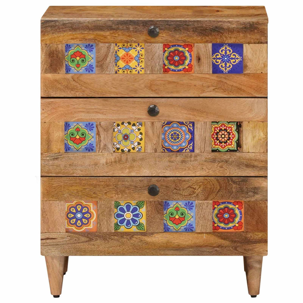 vidaXL Szafka Nocna Naturalny 50 x 33 x 62 cm Drewno z mango