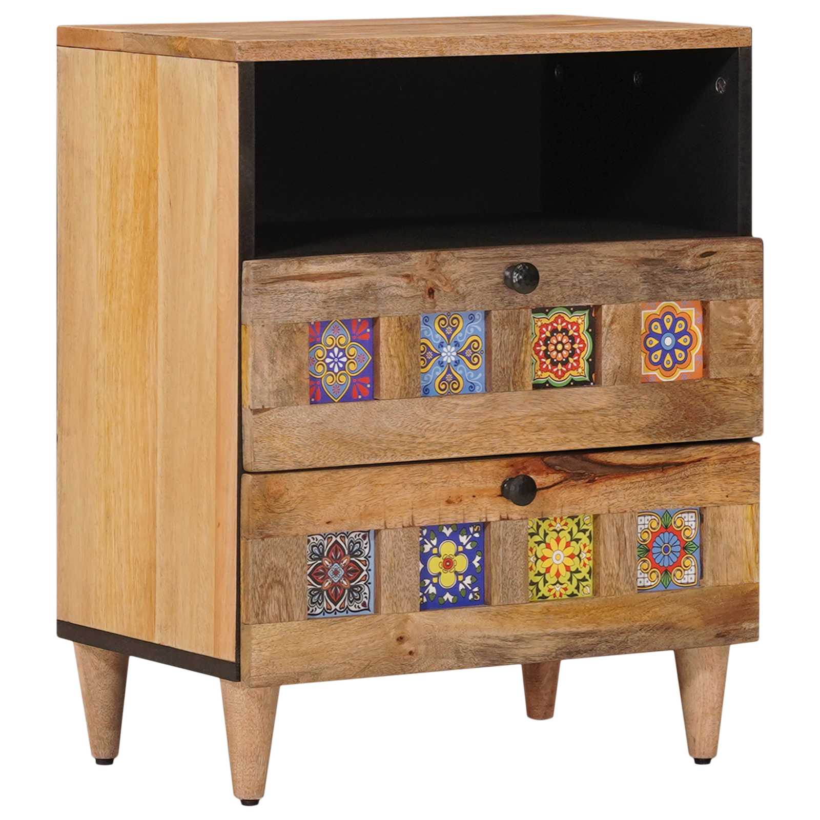 vidaXL Szafka Nocna Naturalny 50 x 33 x 62 cm Drewno z mango