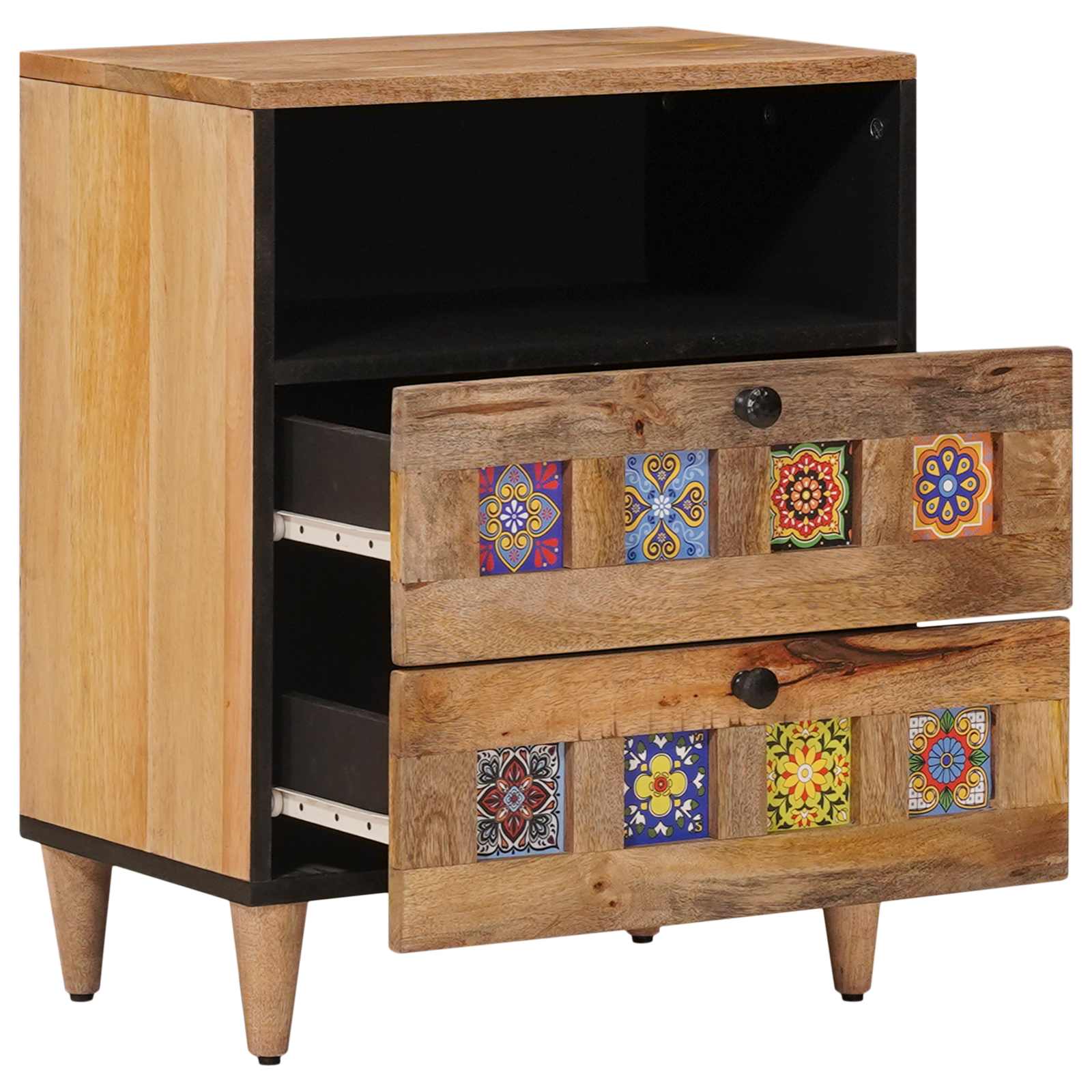 vidaXL Szafka Nocna Naturalny 50 x 33 x 62 cm Drewno z mango
