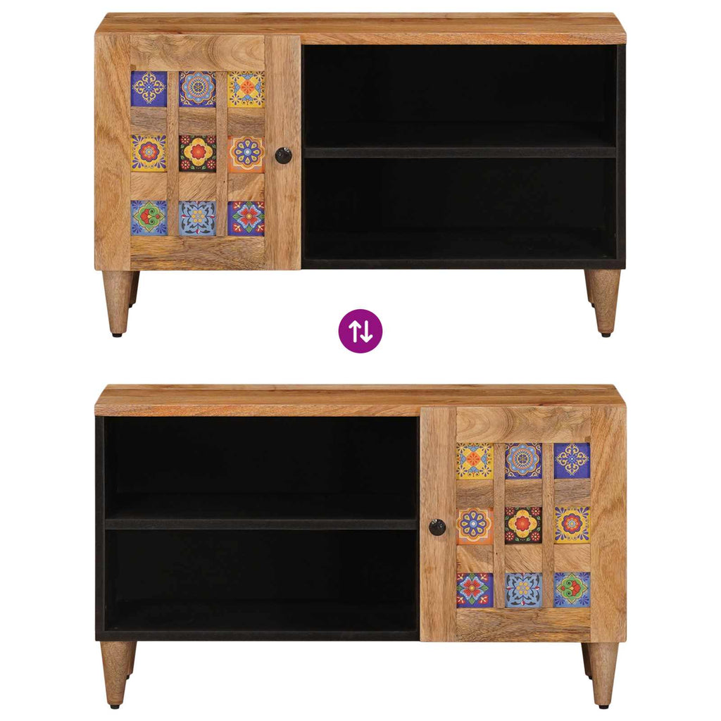 vidaXL Szafka pod telewizor Naturalny 80 x 33 x 46 cm Drewno z mango