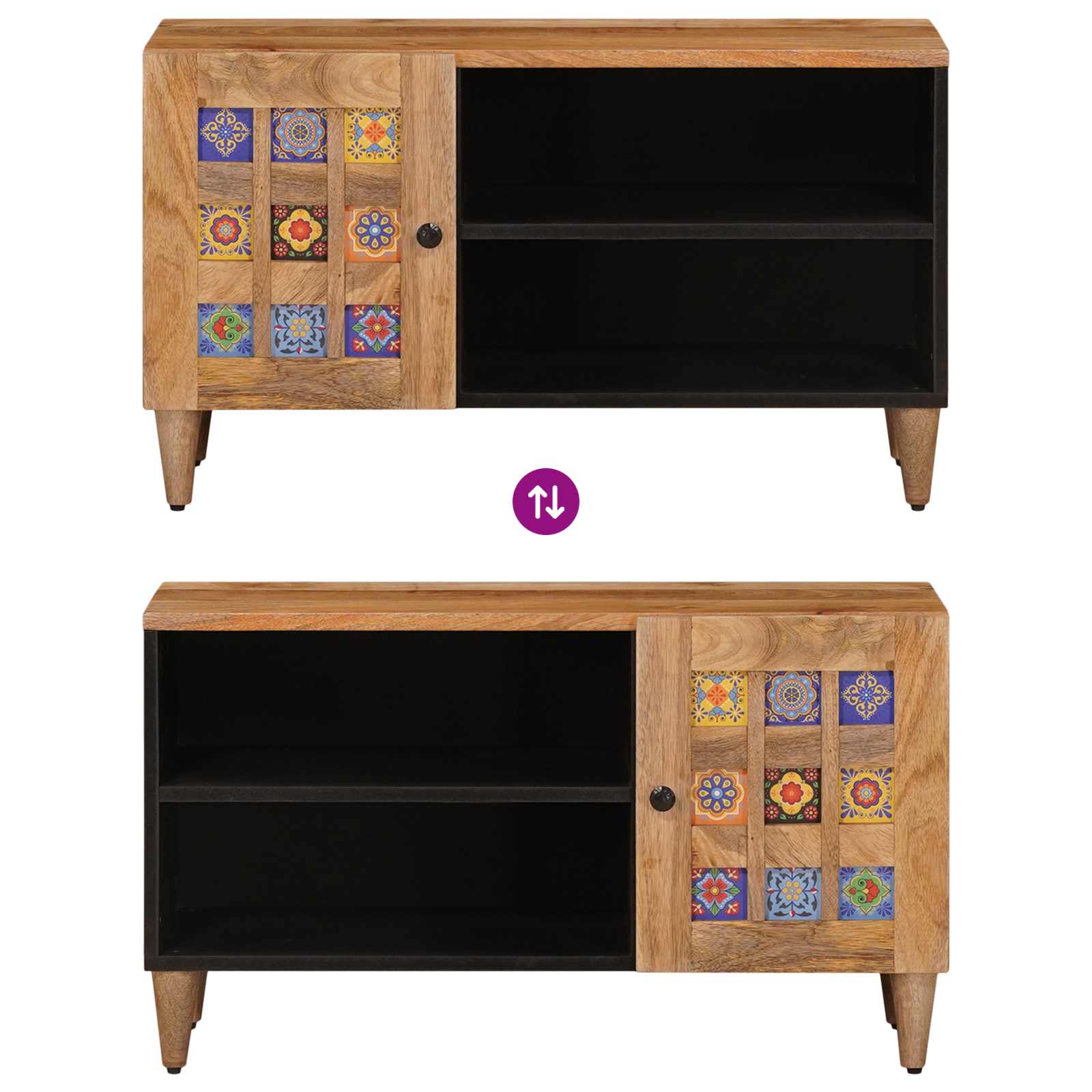 vidaXL Szafka pod telewizor Naturalny 80 x 33 x 46 cm Drewno z mango