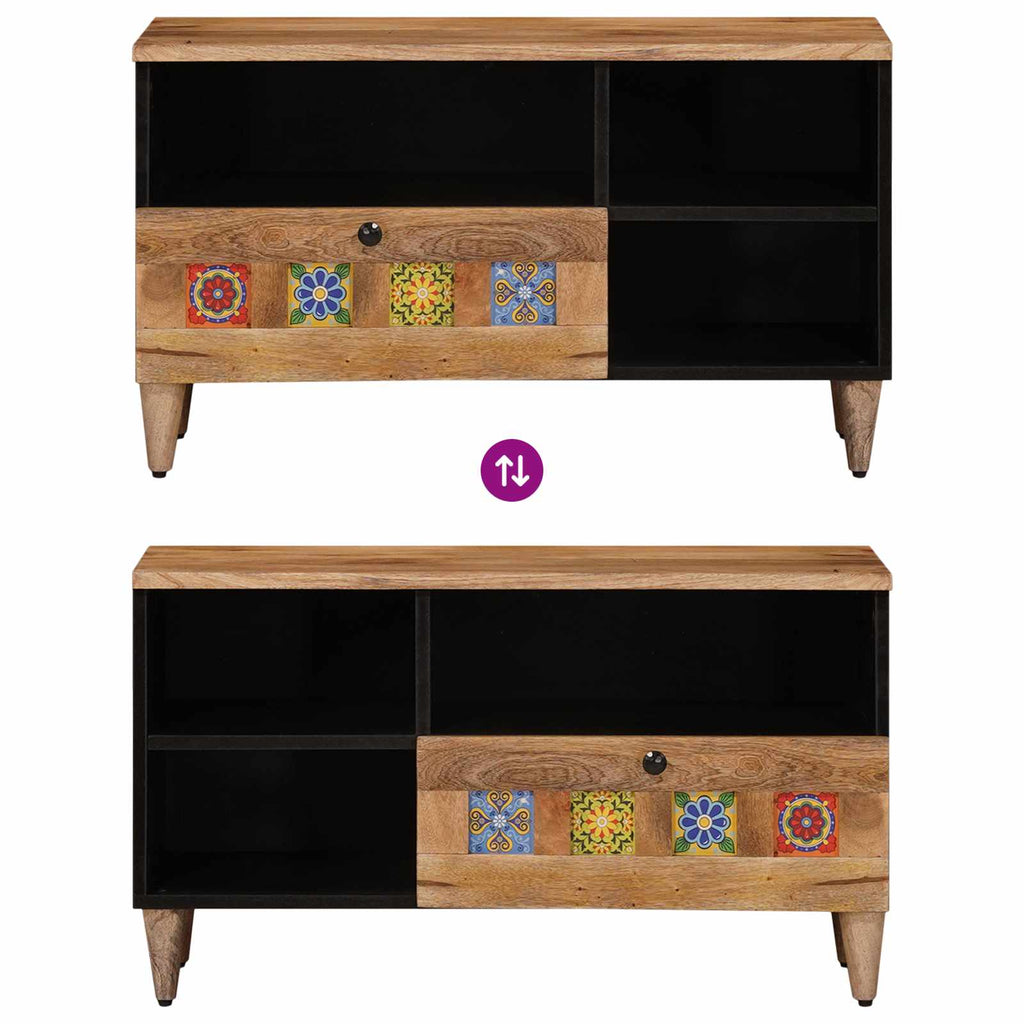 vidaXL Szafka pod telewizor Naturalny 80 x 33 x 46 cm Drewno z mango