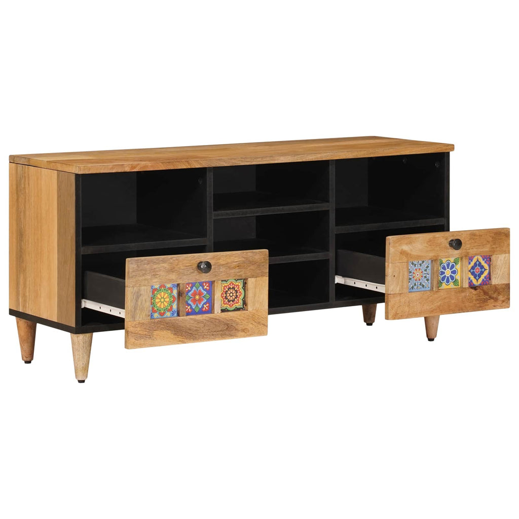 vidaXL Szafka pod telewizor Naturalny 100 x 33 x 46 cm Drewno z mango