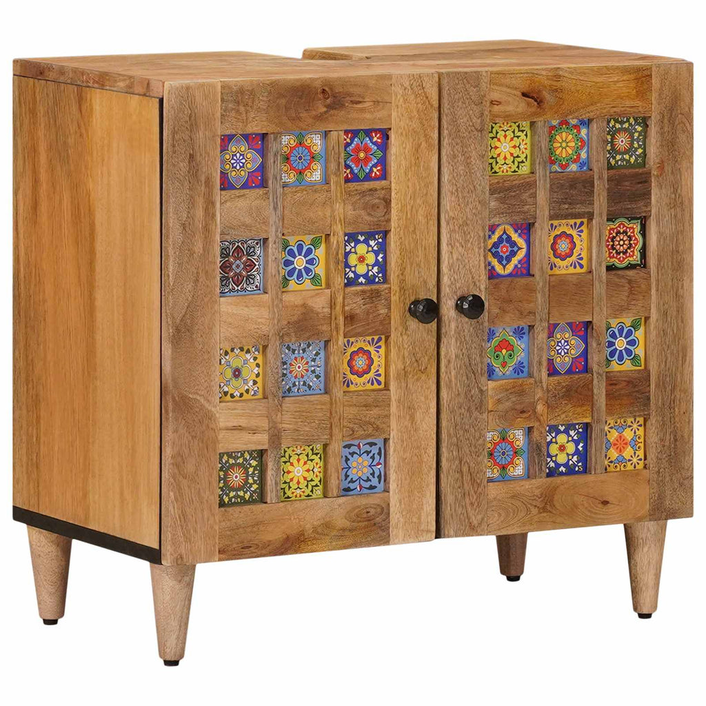 vidaXL Szafka pod umywalkę Naturalny 62 x 33 x 58 cm Drewno z mango