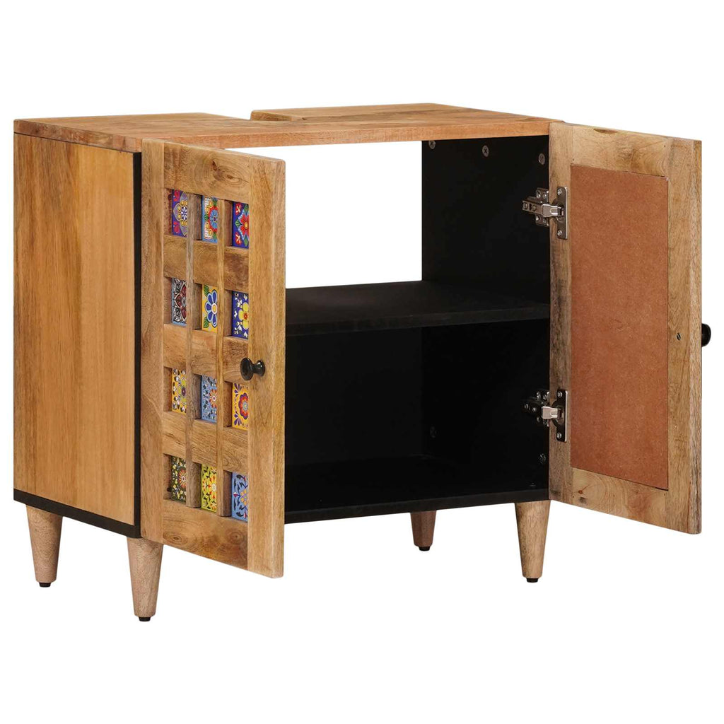 vidaXL Szafka pod umywalkę Naturalny 62 x 33 x 58 cm Drewno z mango