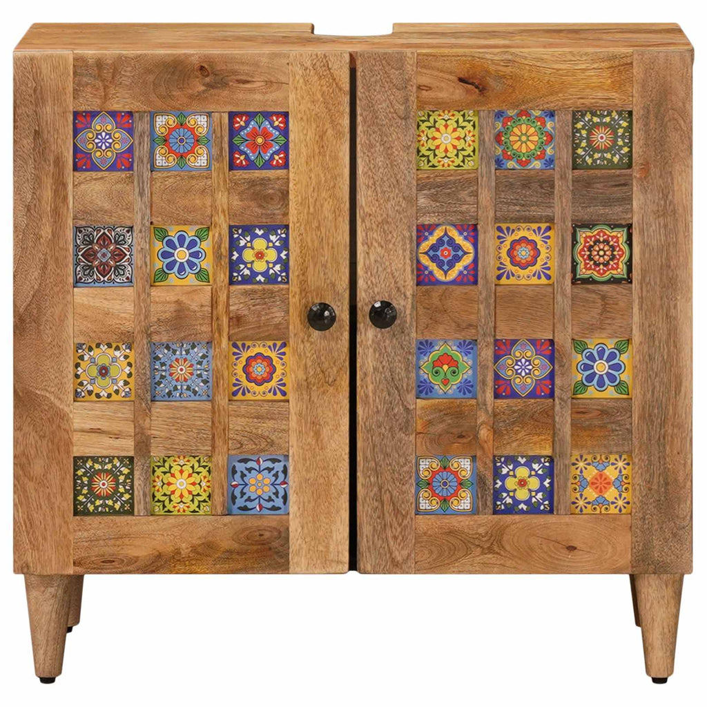 vidaXL Szafka pod umywalkę Naturalny 62 x 33 x 58 cm Drewno z mango